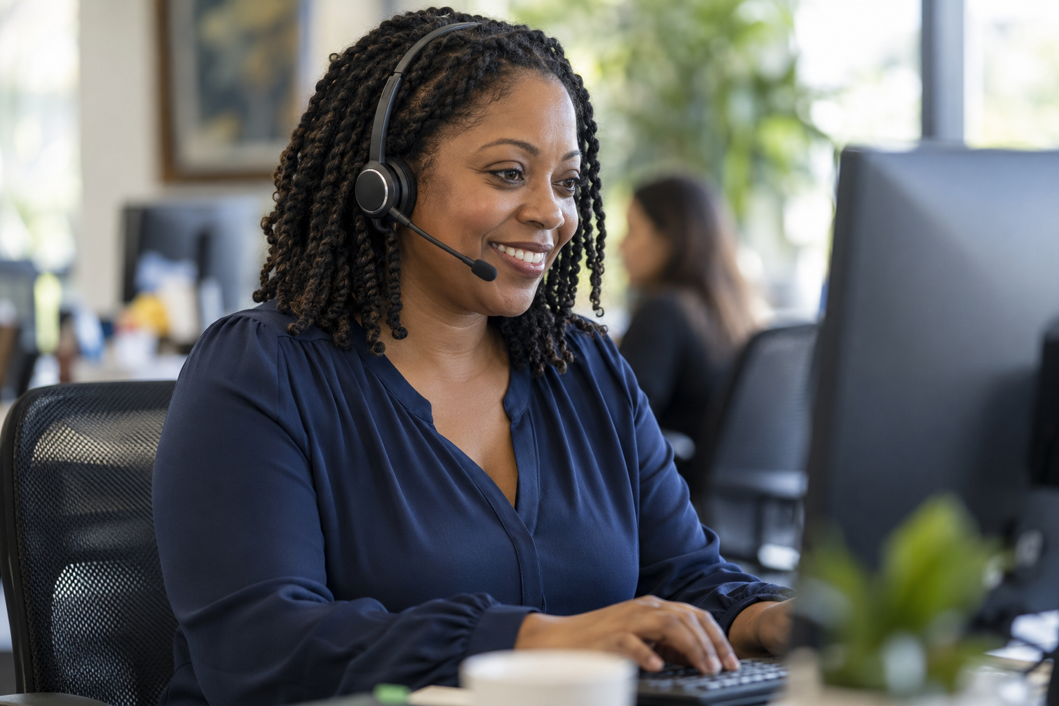 Agent handling an inbound sales call