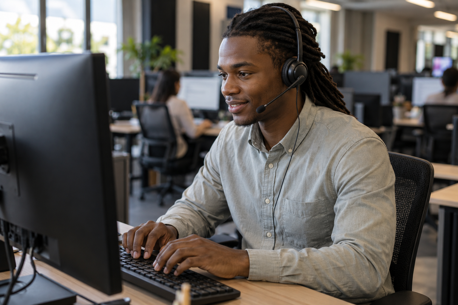 Sales agent booking an appointment